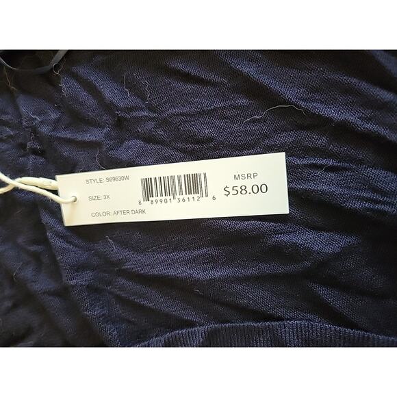 Tribekka 44 Draped Open Front Cardigan sweater black size 3x - Picture 8 of 8